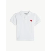 COMME DES GARÇONS BOYS WHITE KIDS HEART LOGO-EMBROIDERED COTTON POLO SHIRT 2-6 YEARS 6 YEARS,R03677126