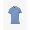 Hugo Boss Logo-embroidered Cotton-piqué Polo Shirt In Open Blue