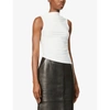 The Line By K Selma Cowl-neck Loose-fit Stretch-jersey Top In White