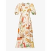 ALEMAIS ATLANTIS SEALIFE-PRINT LINEN MIDI DRESS,R03758546