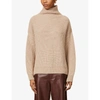 Anine Bing Sydney Funnel Neck Wool & Alpaca Blend Sweater In Camel