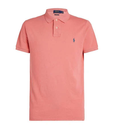 Polo Ralph Lauren Cotton Mesh Solid Custom Slim Fit Polo Shirt In Amalfi Red Heather