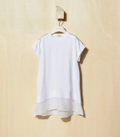 Brunello Cucinelli Kids' Japonette T-shirt Dress In White