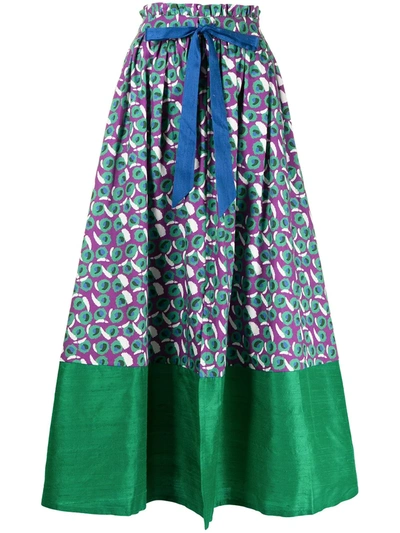 Mehtap Elaidi Geometric Organic Cotton Maxi Skirt In Violett