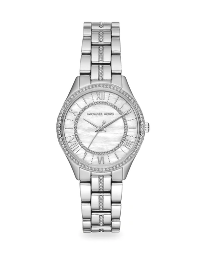 Michael Kors Mini Lauryn Stainless Steel Bracelet Watch In Silver