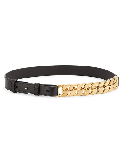 Givenchy 20mm Mid-chain Leather Belt In Black