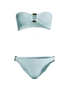 Hunza G Gloria Ring Detail Bandeau 2-piece Bikini Set In Baby Blue