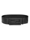 Fendi Women's Baguette Leather Belt In Black