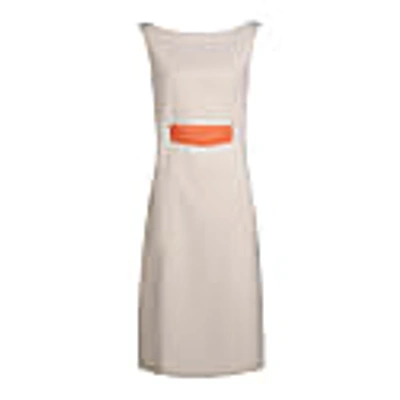 Santinni Women's Neutrals Tiffany Italian Wool Boat Neck Shift Dress In Crema
