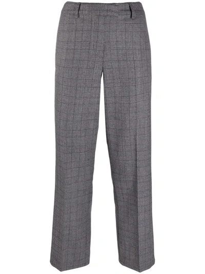 Apc Cece Checked Straight Suit Trousers In Grey