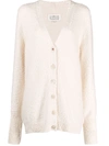 Maison Margiela Button-up Knitted Cardigan In Weiss