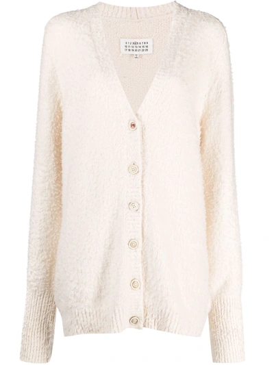 Maison Margiela Button-up Knitted Cardigan In White