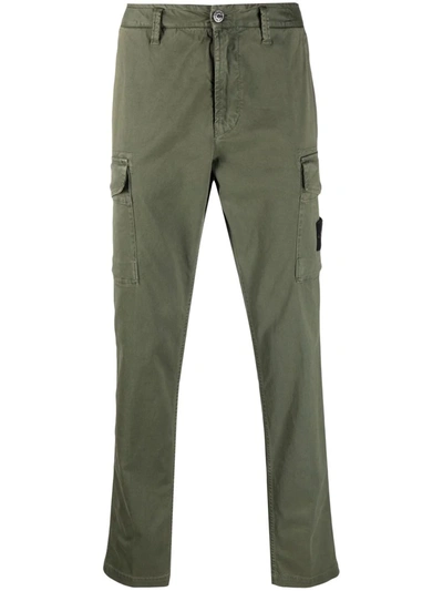 Stone Island Straight-leg Cargo Trousers In Grün