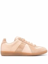 Maison Margiela Replica Suede-panel Leather Trainers In Beige