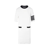 Thom Browne White Intarsia Hector Icon 4-bar Dress In White