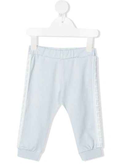 Fendi Babies' Light Blue Stretch Cotton Sweatpants