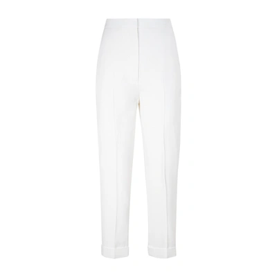 Alexander Mcqueen Turn Up Cigarette Pants In White