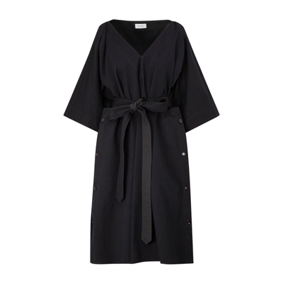 Lemaire Belted Gabardine Dress In Black
