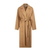 Loewe Tan Wool & Cashmere Double Layer Belted Coat In Nude &amp; Neutrals