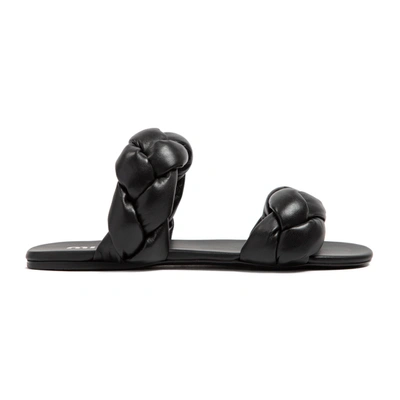 Miu Miu Braided Strap Sandals In Black
