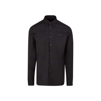 Prada Men's  Black Cotton Shirt