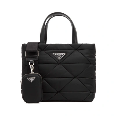 Prada Shopping Quilting Bag In Black