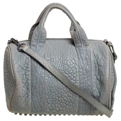 Pre-owned Alexander Wang Grey Pebbled Leather Rocco Duffle Bag