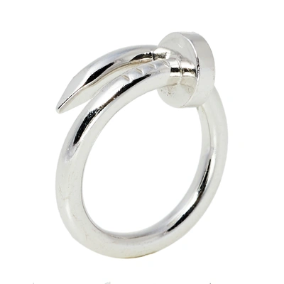 Pre-owned Cartier Juste Un Clou 18k White Gold Ring Size 51