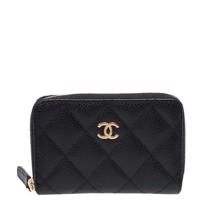 Pre-owned Chanel Black Caviar Leather O-coin Purse