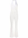 Dondup Double-breasted Sleeveless Jumpsuit In White