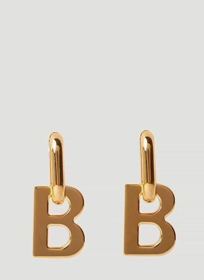Balenciaga B Chain Xl Earrings In Gold