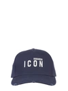 Dsquared2 Icon Embroidered Baseball Cap In Nero Bianco