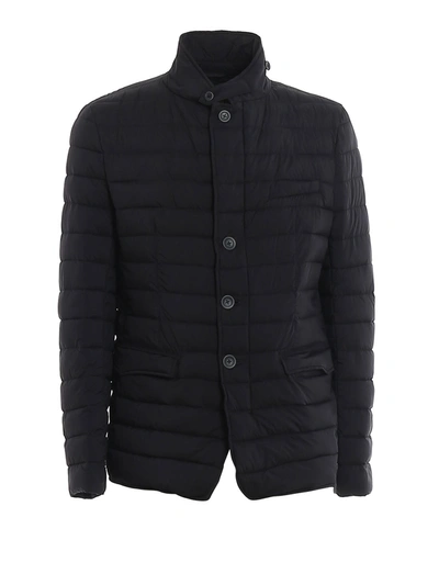 Herno Buttoned Puffer Jacket In Navy