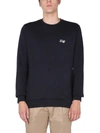 Paul Smith Logo-print Crew-neck Sweatshirt In Blue