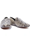 VINCE PAZ SNAKE-EFFECT LEATHER LOAFERS,3074457345626441313