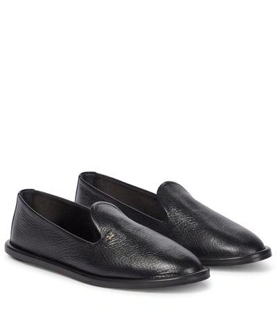 Max Mara 10mm Lee Leather Loafers In Black