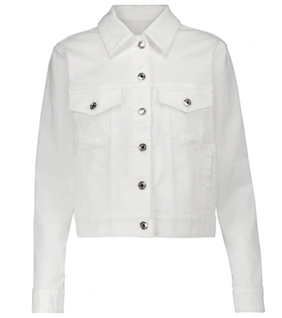 Dolce & Gabbana Cropped Stretch-cotton Denim Jacket In White