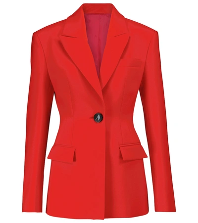 Attico Single-breasted Crepe Suit Jacket In Lobster