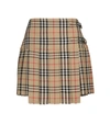 BURBERRY VINTAGE CHECK WOOL MINISKIRT,P00576801