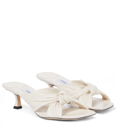 Jimmy Choo Avenue Crisscross Slide Sandals In Nude