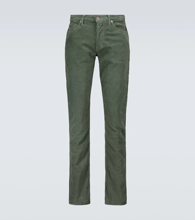 Tom Ford Corduroy Slim Fit Denim Jeans In Deep Sage