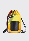 Loewe Men's X Paula's Ibiza Large Sailor Sunset Bucket Bag In Orangeyellow