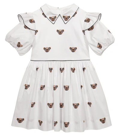 Burberry Kids' Thomas Bear 图案连衣裙 In White