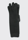 Portolano Long Cashmere Tech Gloves In Black