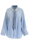 R13 R13 FRILLED OVERSIZED SHIRT