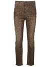 R13 R13 LEOPARD PRINT SKINNY JEANS