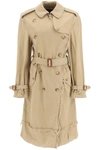 R13 R13 SHREDDED DOUBLE BREASTED TRENCH COAT