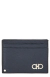 FERRAGAMO REVIVAL GANCINI LEATHER CARD CASE,0744849