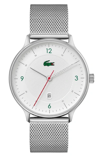 Lacoste Club Stainless Steel Mesh Bracelet Watch 42mm Women's Shoes In Staineless Steel