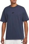Nike Sportswear Oversize Embroidered Logo T-shirt In Thunder Blue/ Black